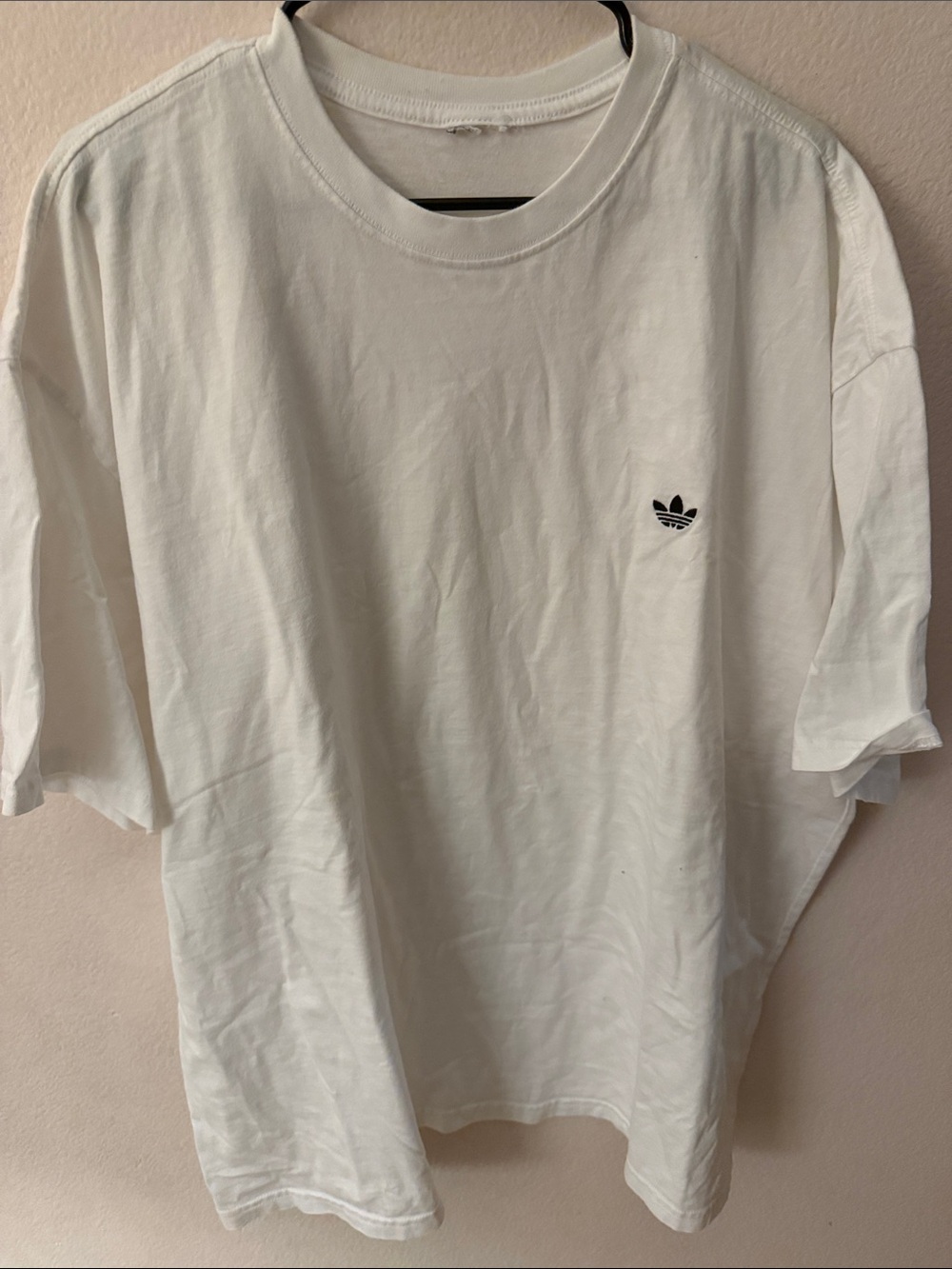 adidas Originals White Short-Sleeve Crew with Trefoil Logo